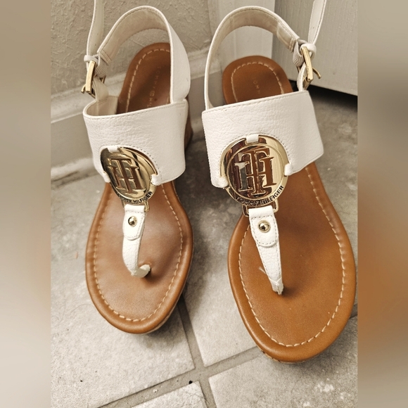 Tommy Hilfiger Shoes - White Tommy Hilfiger wedge sandals size 6.5
